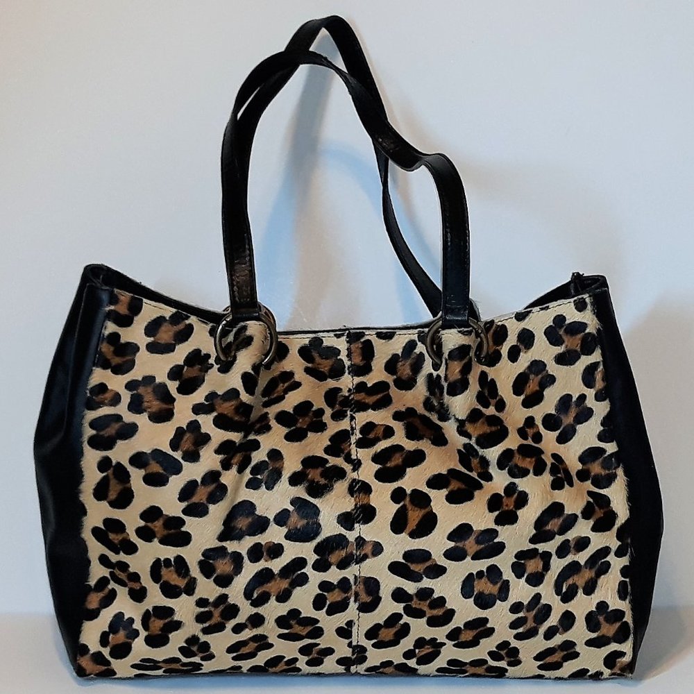 *Maurizio Taiuti Leopard Calf Hair Leather Tote Italy - Picture 4 of 13